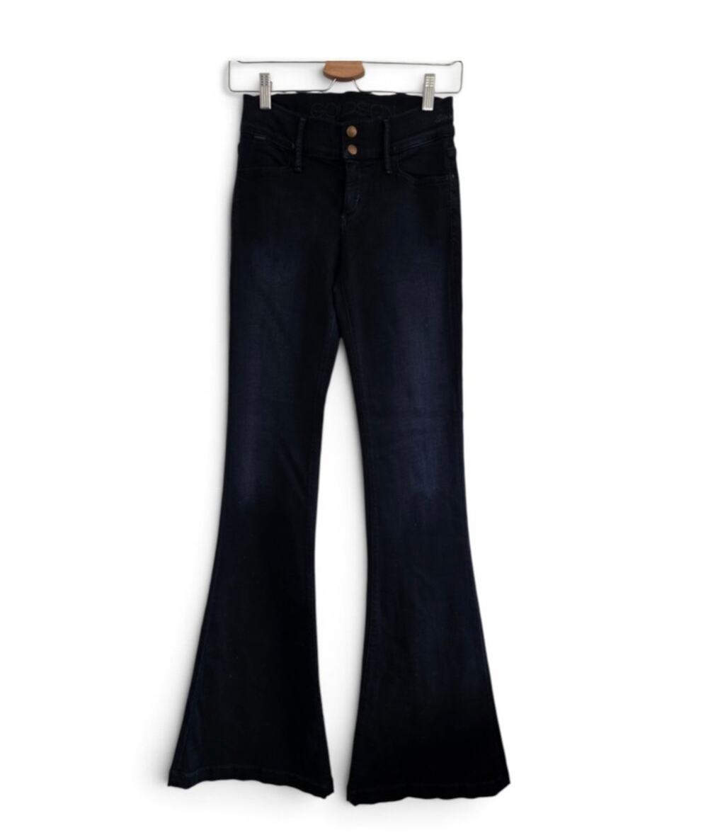Goldsign Sissi Flare Bell Bottom Jeans Women's 26 Dark Wash Made USA
